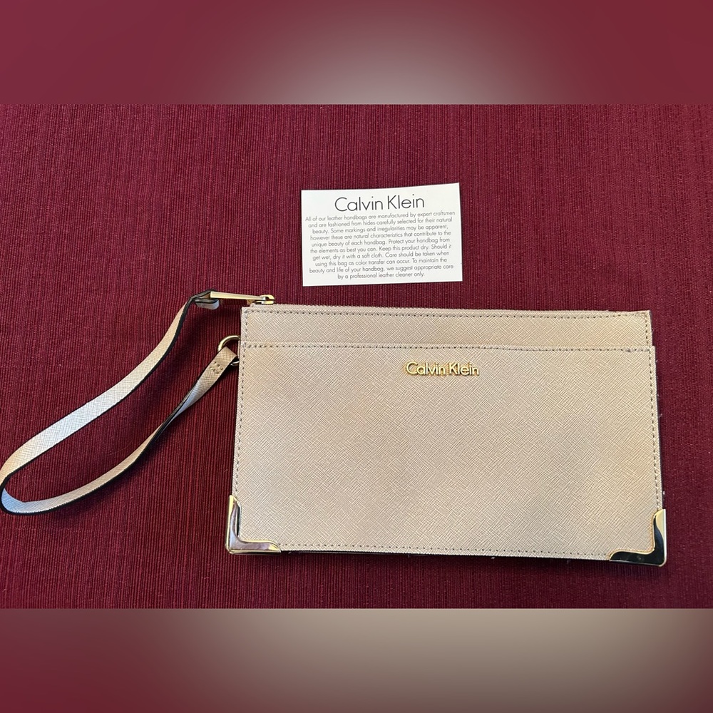 Calvin Klein Beige Wristlet Clutch - Picture 4 of 8